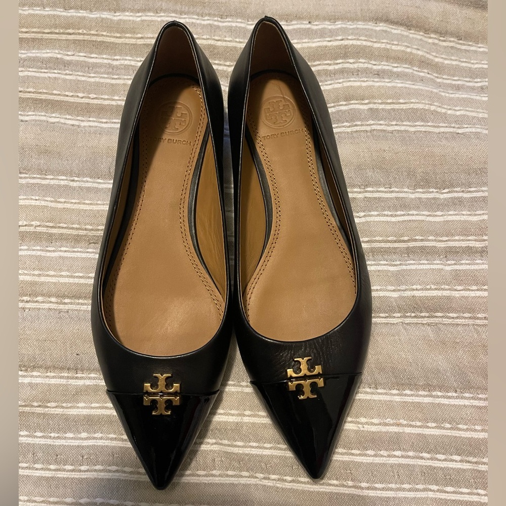 Tory Burch Georgia Pointed Flats - Black - 7M